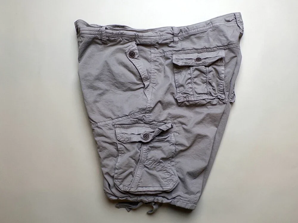 Four Steeds Cargo Shorts Mens 16 (W36) Gray Utility Pockets Summer Y2K Dad Short